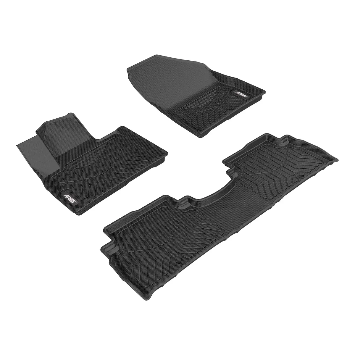 Aries 2807909 Styleguard Xd Black Custom Floor Liners, Select Kia Sorento, 1St And 2Nd Row 1