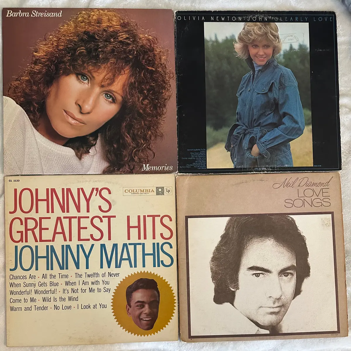 4 Iconic Vocal Albums Lp Vinyl (Barbra, Olivia, Neil, Johnny) - Used 1