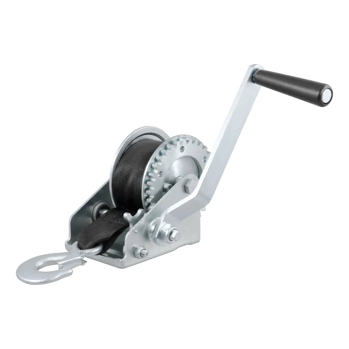 Curt 29433 Manual Hand Crank Boat Trailer Winch, 900 Lbs. Capacity, 15-Foot Strap 1