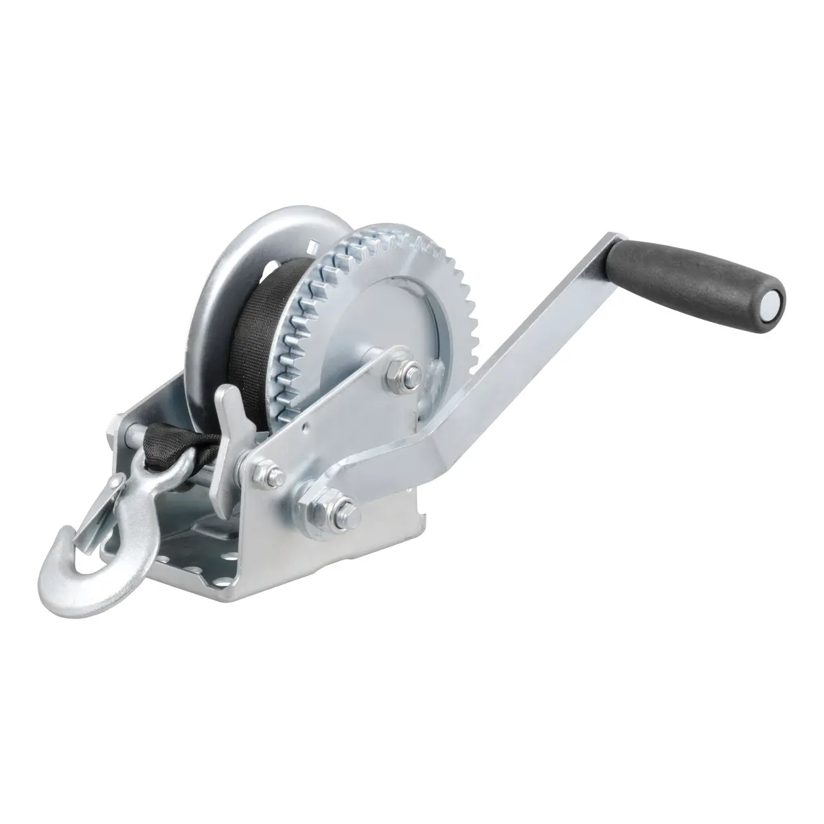 Curt 29435 Manual Hand Crank Boat Trailer Winch, 1,400 Lbs. Capacity, 20-Foot Strap 1