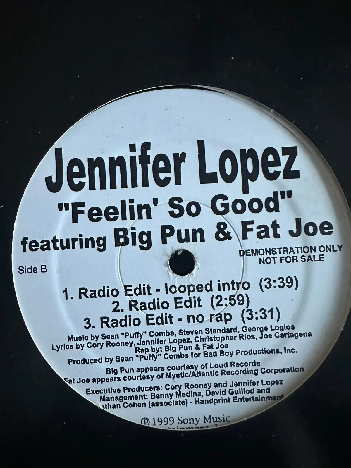 Jennifer Lopez - Feelin' So Good 12" Single (Promo) Lp Vinyl - Used 2