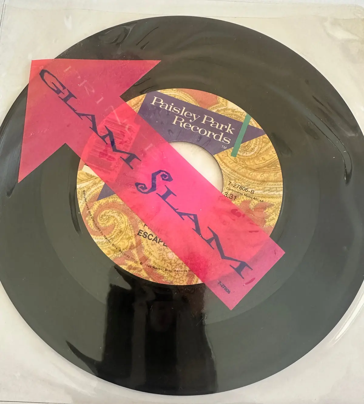 Prince 45 Record  - Glam Slam B/W Escape - 7" Record Vinyl - Used 1