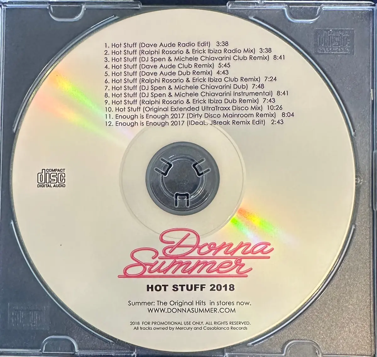 Donna Summer - Hot Stuff 2018 Remix Dj Cd Single 2
