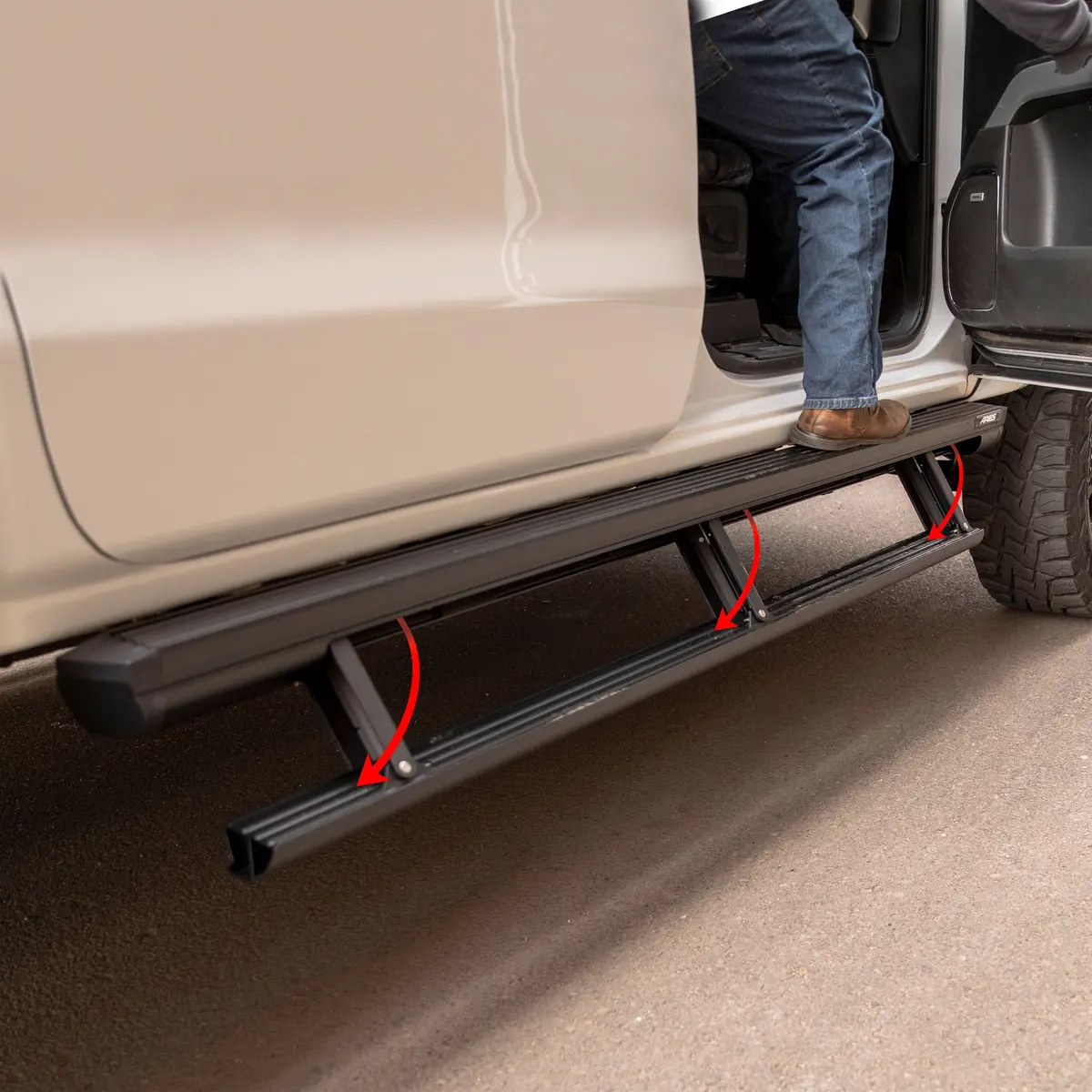 Aries 3047952 Actiontrac 79-Inch Powered Running Boards, Retractable Side Steps, Select Toyota Tundra Crew Cab 1