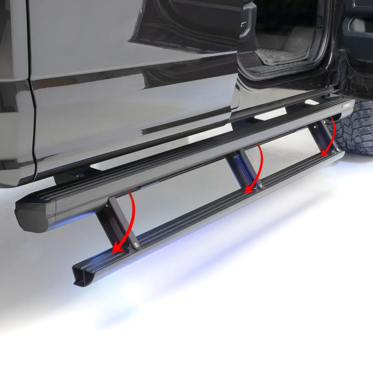 Aries 3048321 Actiontrac 83-Inch Powered Running Boards, Retractable Side Steps, Select Ford F-150, F-250, F-350, F-450, F-550 Crew Cab 1