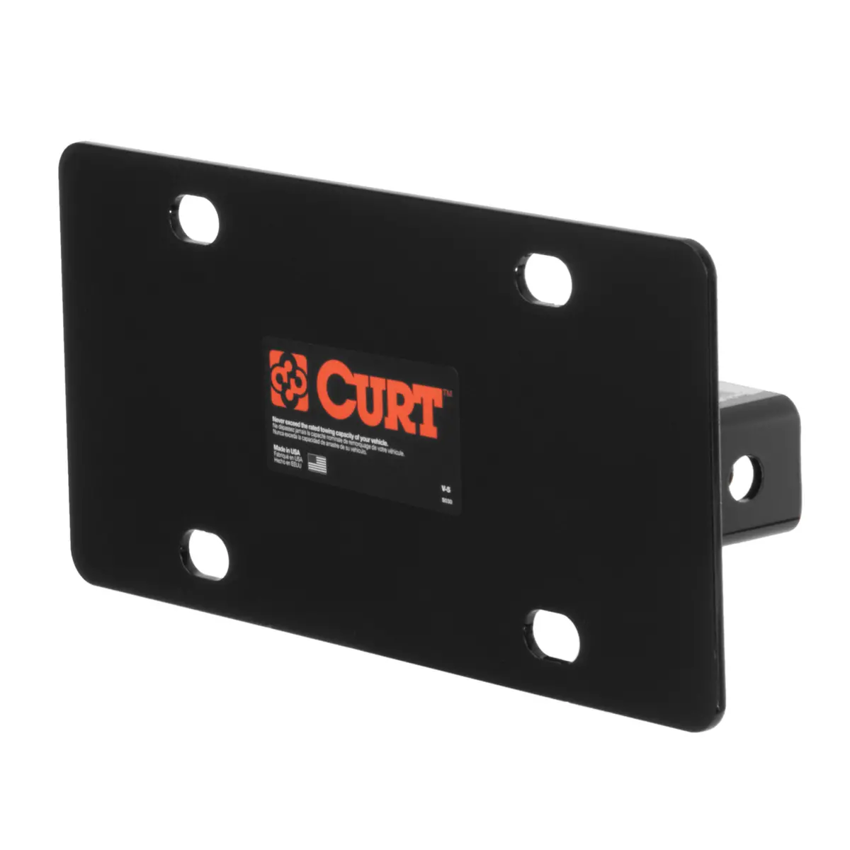 Curt 31002 Trailer Hitch License Plate Holder Bracket For 2-Inch Receiver 1