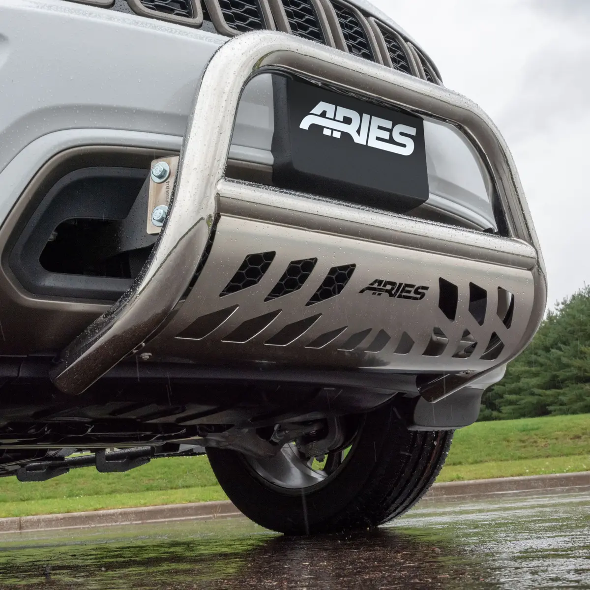 Aries 35-5008 3-Inch Polished Stainless Steel Bull Bar, Select Ram 1500 1