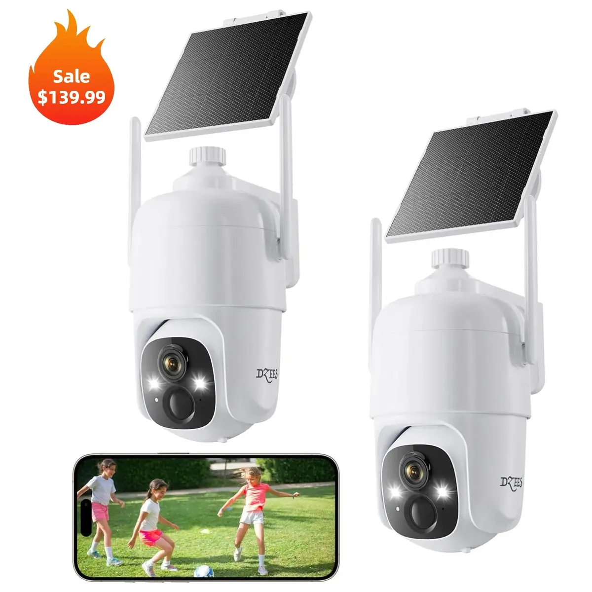 Starter Coverage－Dzees D3k Ptz Solar Security Camera System(2-Cam) 1