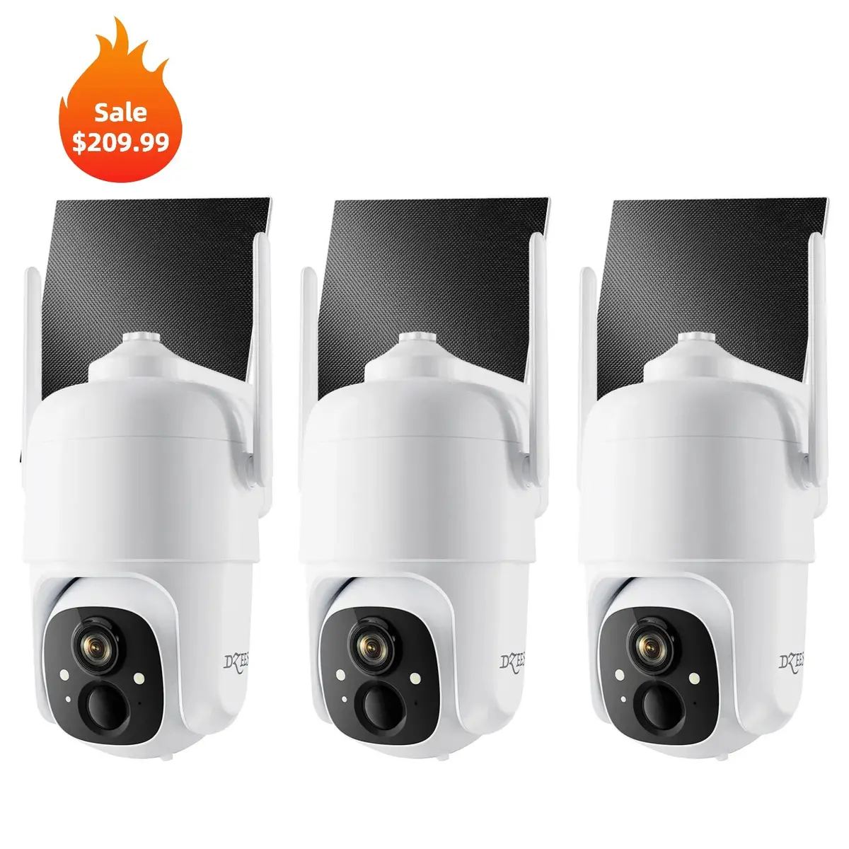 Full Home Coverage－Dzees D3k Ptz Solar Security Camera System (3-Cam) 1