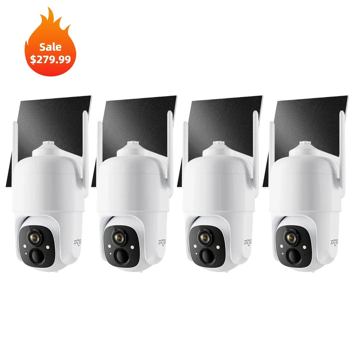 Complete Kit－Dzees D3k Ptz Solar Security Camera System (4-Cam) 1