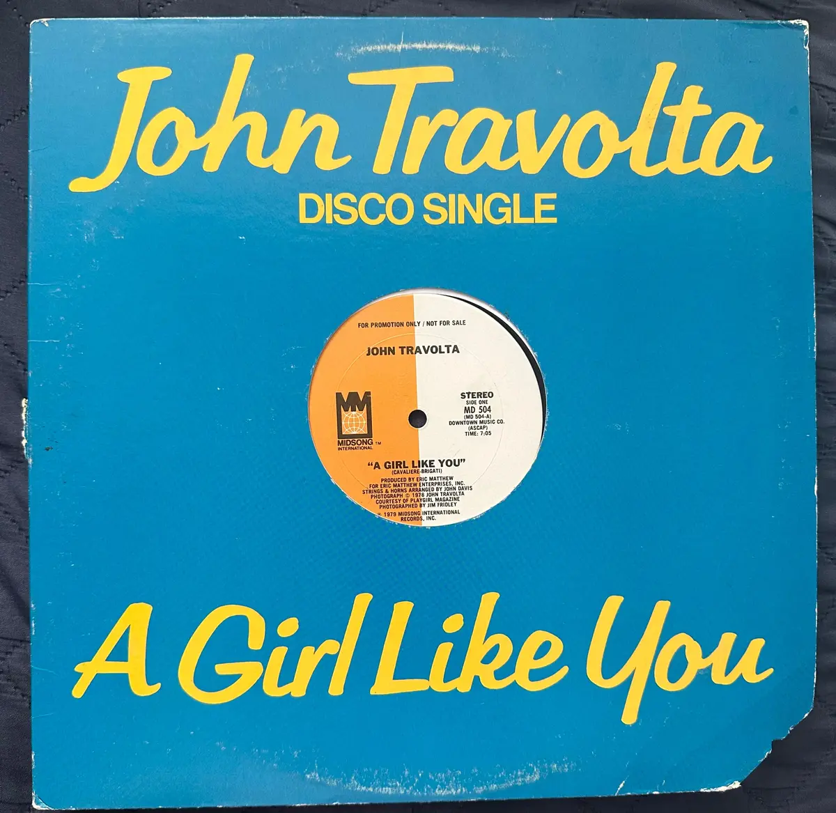 John Travolta - A Girl Like You (Promo) 12” Lp Single Vinyl 1979 - Used 1