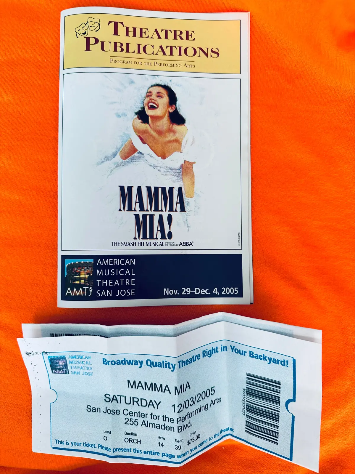 Mama Mia! Playbill 1