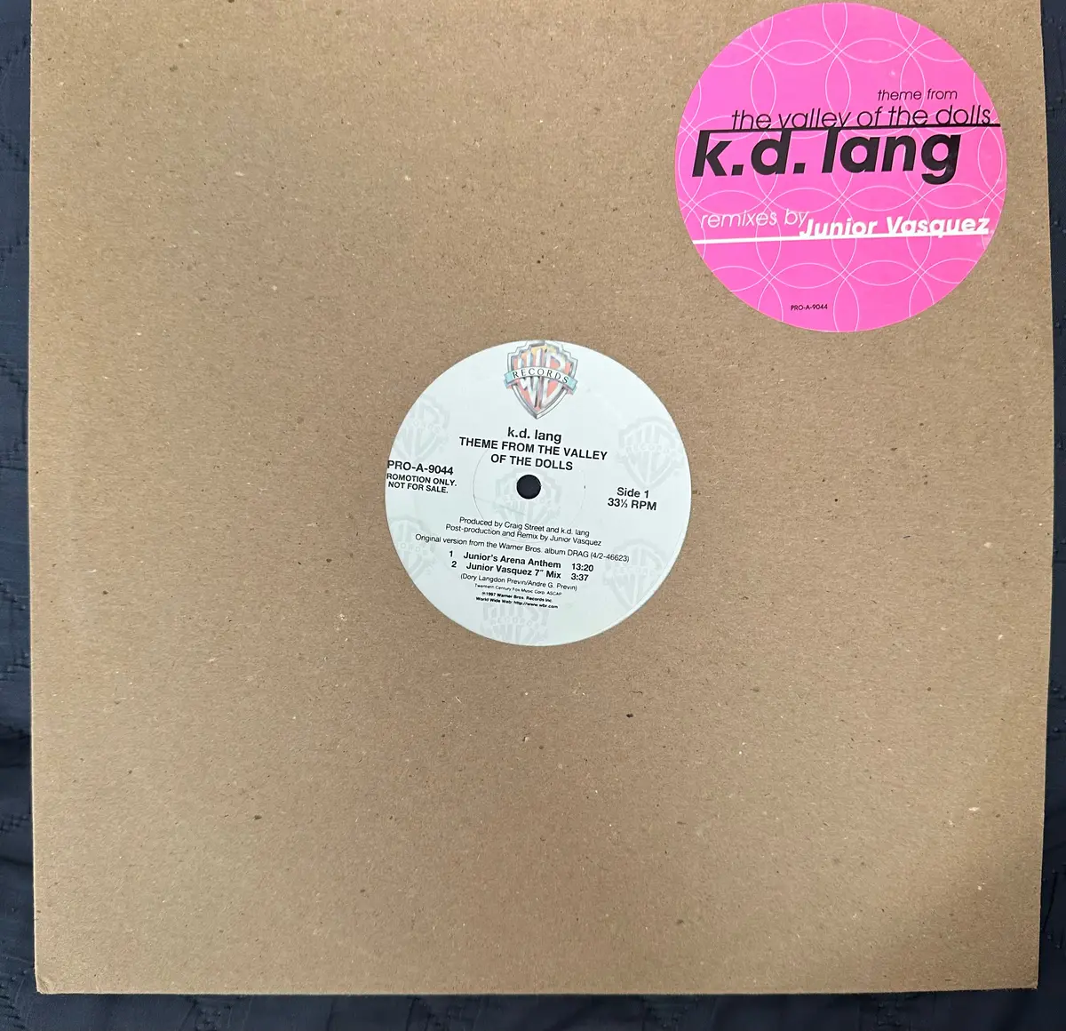 K.D. Lang 12” Single Lp Vinyl - Theme From The Valley Of The Dolls (Remixes By Jr. Vasquez) Used 1