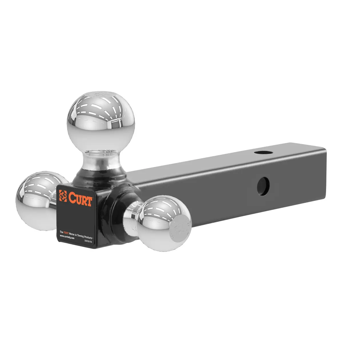 Curt 45001 Multi-Ball Trailer Hitch Ball Mount, 1-7/8, 2, 2-5/16-Inch Balls, Fits 2-Inch Receiver, 10,000 Lbs. 1