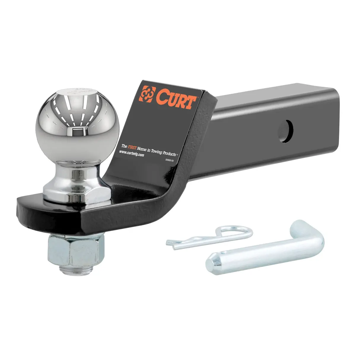 Curt 45041 Trailer Hitch Ball Mount With 2-5/16-Inch Trailer Ball & Hitch Pin, Fits 2-Inch Receiver, 7,500 Lbs. Gtw, 2-Inch Drop 1