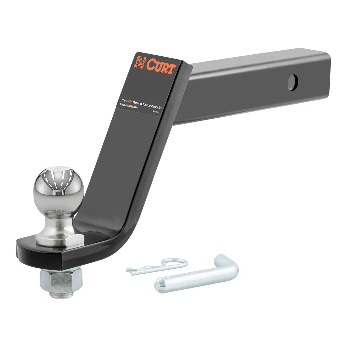 Curt 45064 Lifted Truck Trailer Hitch Ball Mount With 2-Inch Ball & Pin, Fits 2-Inch Receiver, 7,500 Lbs. Gtw, 6-Inch Drop 1