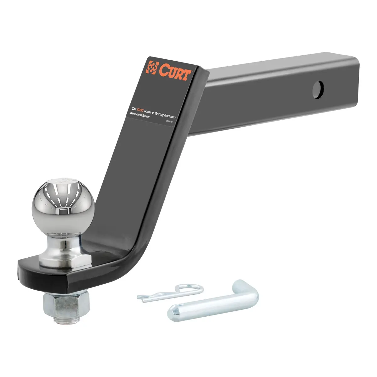 Curt 45065 Lifted Truck Trailer Hitch Ball Mount With 2-5/16-Inch Ball & Pin, Fits 2-Inch Receiver, 7,500 Lbs. Gtw, 6-Inch Drop 1
