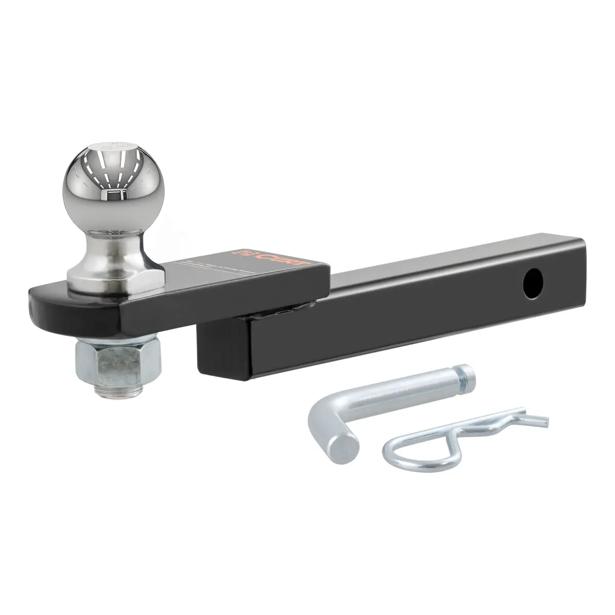 Curt 45147 Trailer Hitch Ball Mount With 2-Inch Trailer Ball & Hitch Pin, Fits 1-1/4-Inch Receiver, 3,500 Lbs. Gtw, 3/4-Inch Rise 1