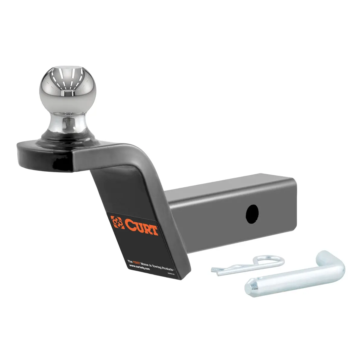 Curt 45152 Fusion Trailer Hitch Ball Mount With 1-7/8-Inch Trailer Ball & Hitch Pin, Fits 2-Inch Receiver, 5,000 Lbs. Gtw, 2-Inch Rise 1