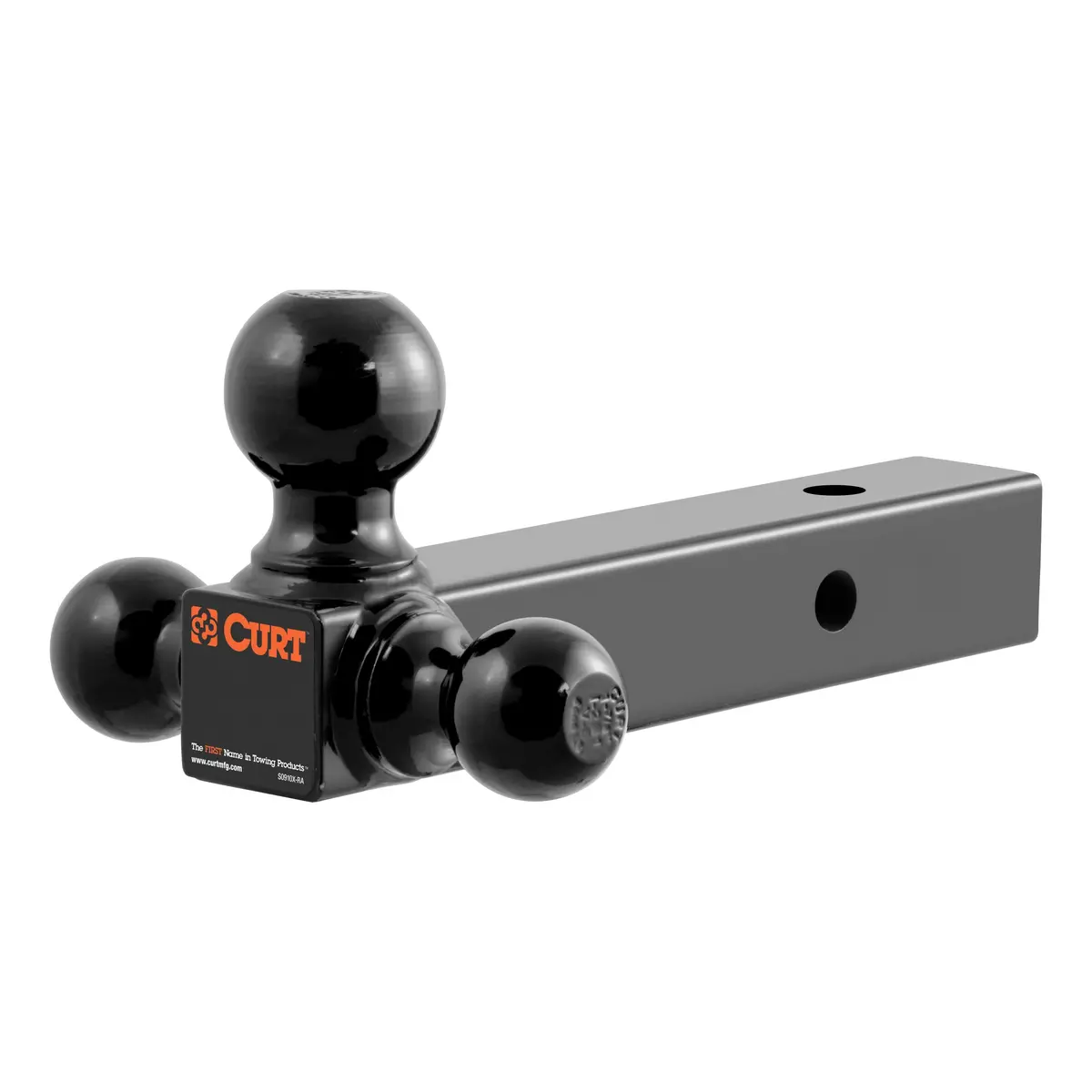 Curt 45650 Multi-Ball Trailer Hitch Ball Mount, 1-7/8, 2, 2-5/16-Inch Balls, Fits 2-Inch Receiver, 10,000 Lbs. 1