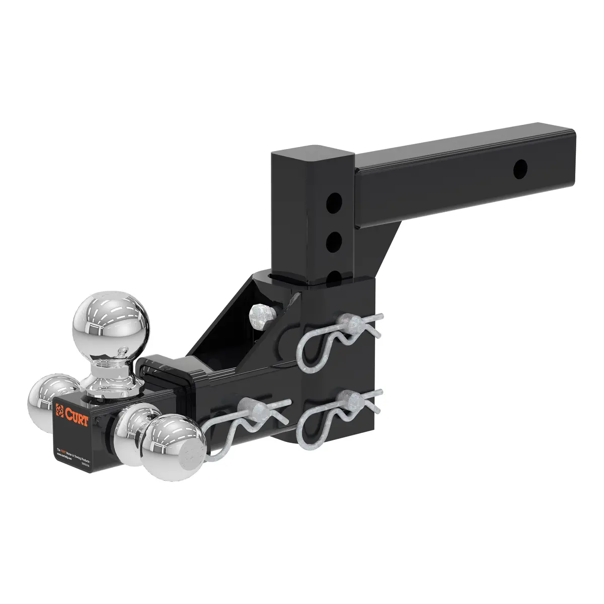 Curt 45799 Adjustable Trailer Hitch Ball Mount, Fits 2-Inch Receiver, 5-3/4-Inch Drop, 5-3/4-Inch Rise, 1-7/8, 2 And 2-5/16-Inch Hitch Balls, 6,000, 7,500 Or 10,000 Lbs. Gtw 1