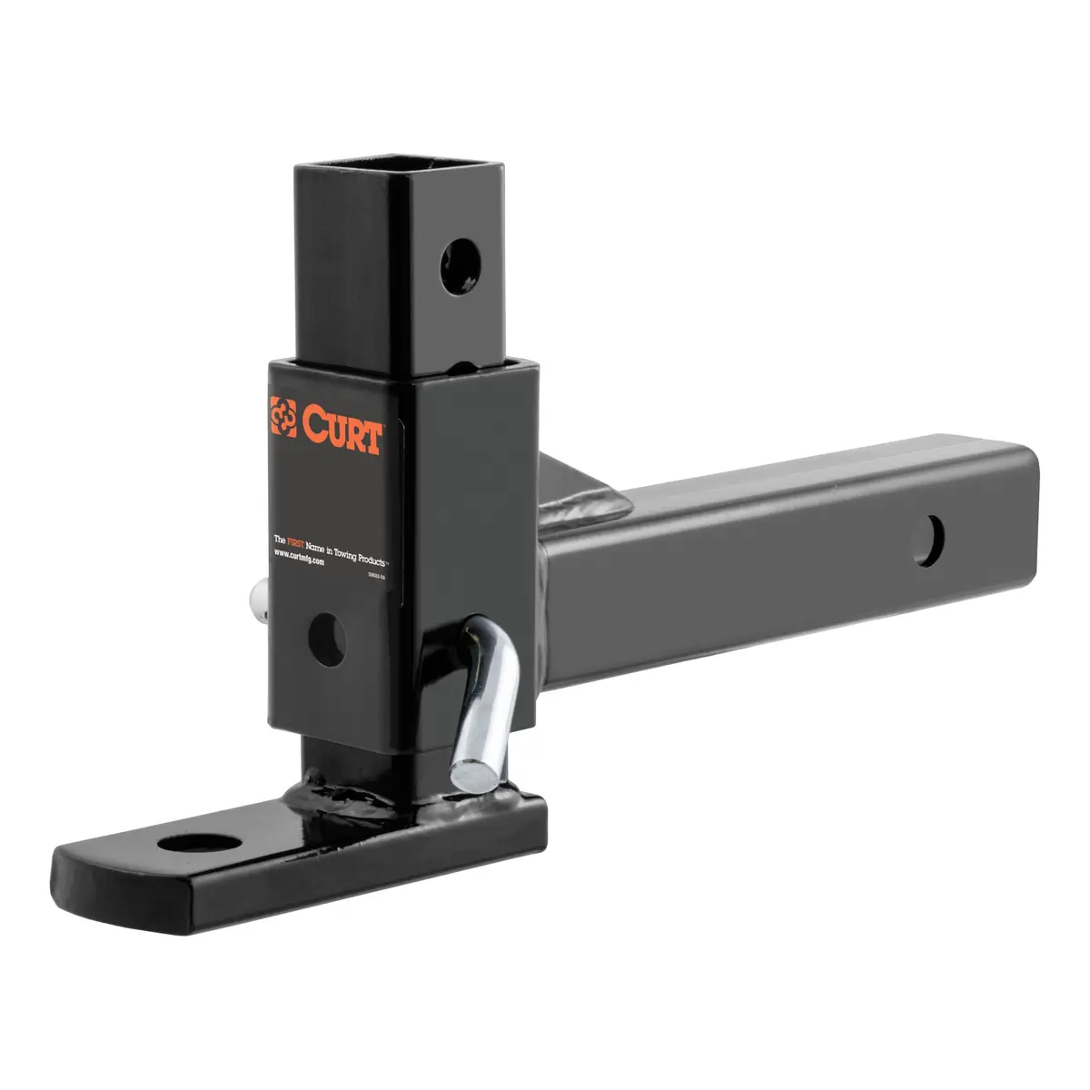 Curt 45812 Adjustable Trailer Hitch Ball Mount, Fits 2-Inch Receiver, 7-1/2-Inch Drop, 6-1/4-Inch Rise, 1-Inch Ball Hole, 5,000 Lbs. Gtw 1