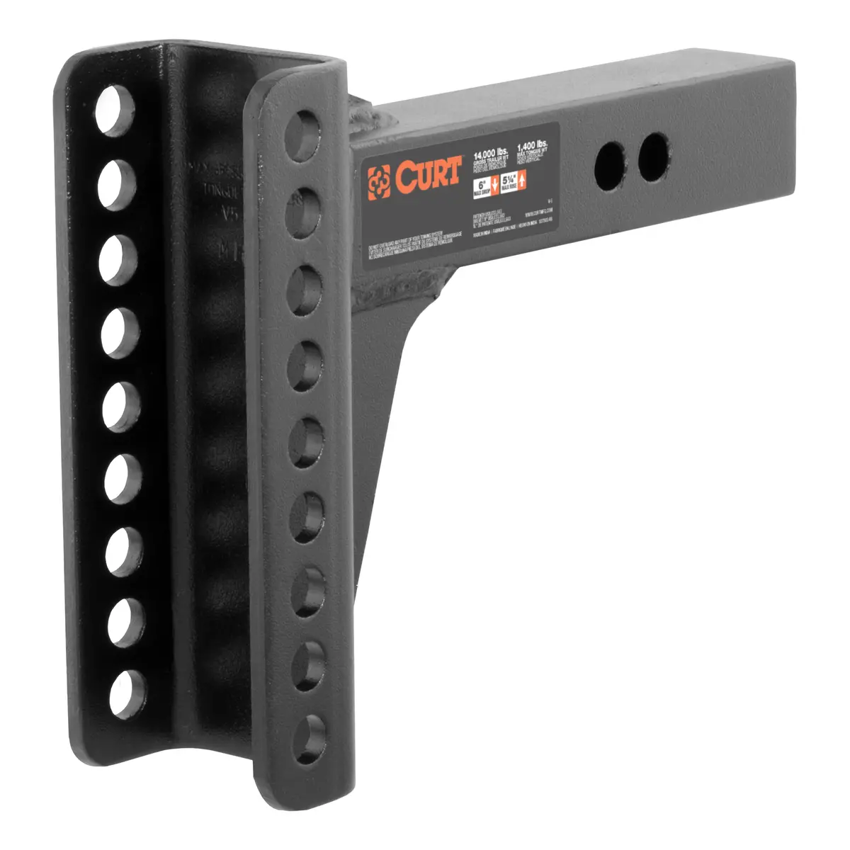 Curt 45910 Replacement Adjustable Trailer Hitch Ball Mount Shank, Fits 2-Inch Receiver 1