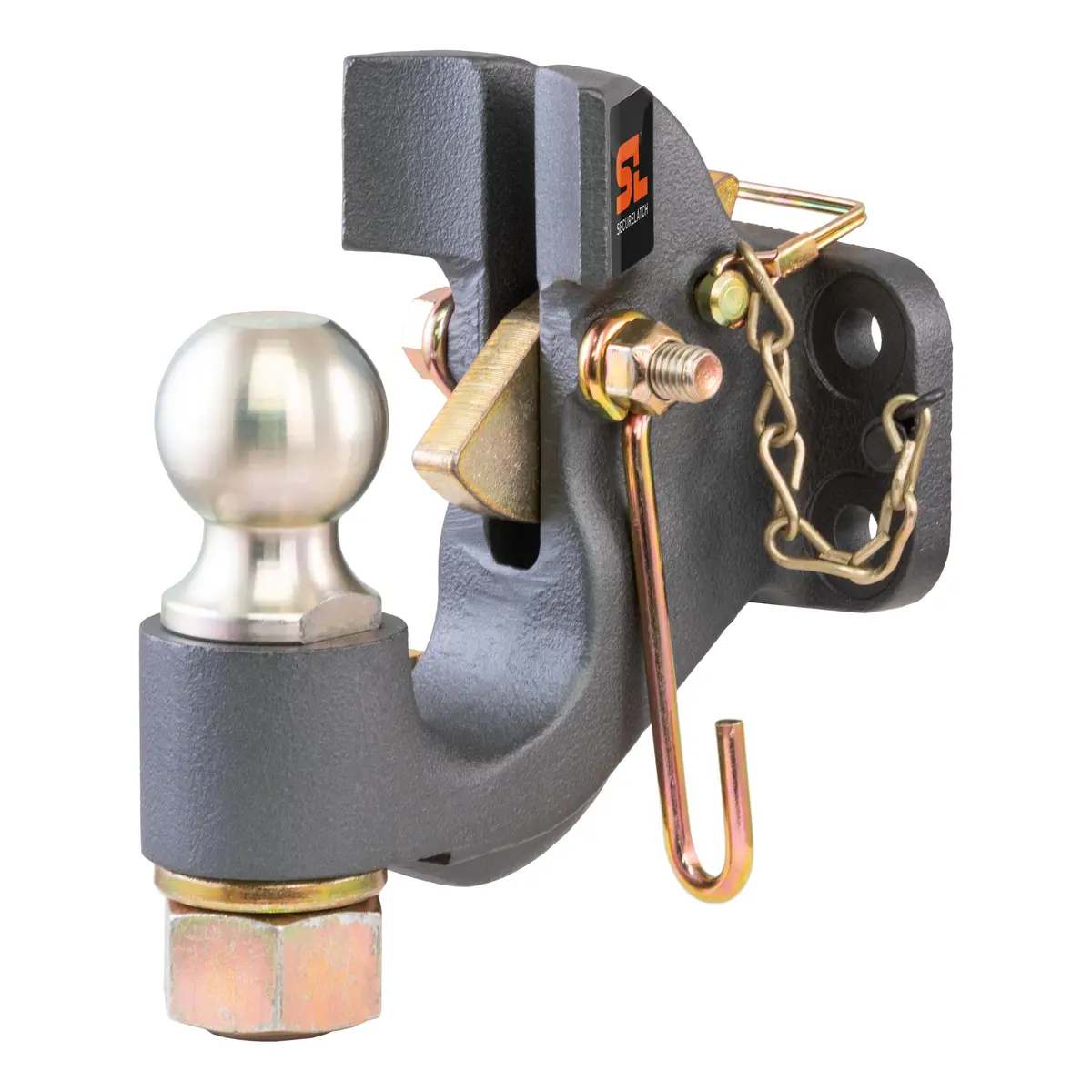 Curt 48411 Securelatch 2-Inch Ball And Pintle Hitch Hook Combination, 20,000 Pounds, Mount Required 1