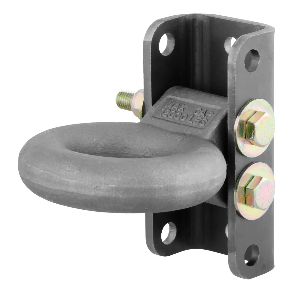 Curt 48631 Raw Steel Adjustable Pintle Hitch Lunette Ring, 3-In Inside Diameter, 12,000 Lbs., 7-1/2-Inch Channel Height 1