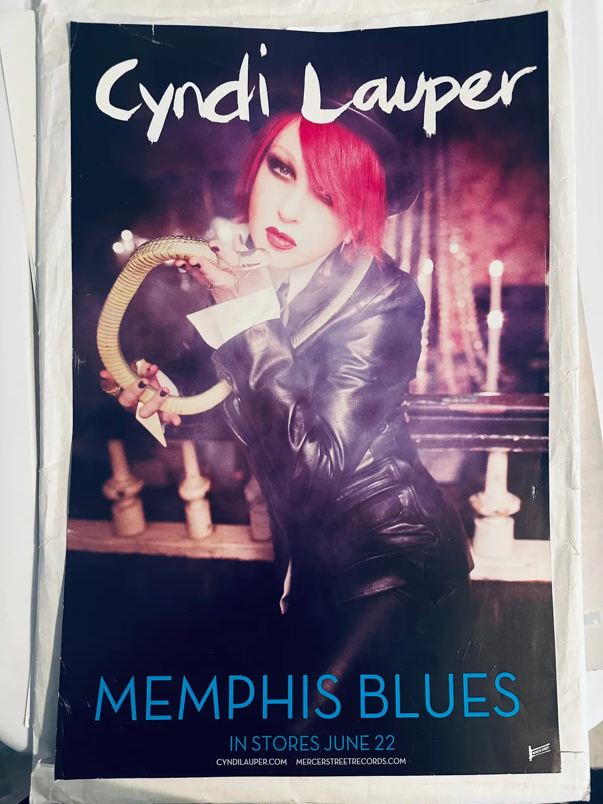 Cyndi Lauper - Official Promo 11X17 Poster Memphis Blues - Used 1