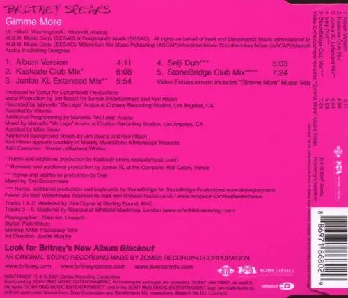 Britney Spears - Gimme More (Official Cd Single) - New 2