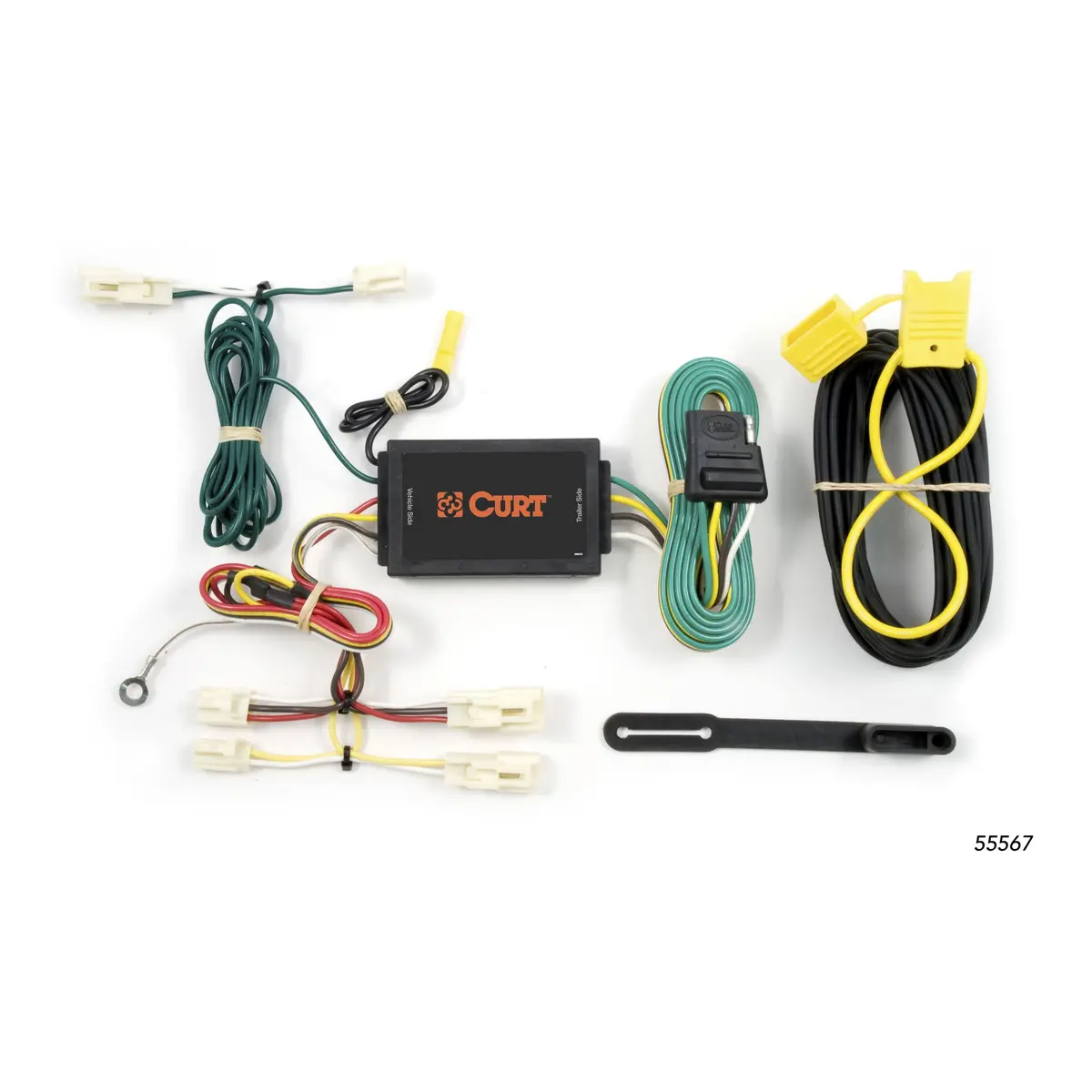 Curt 55567 Vehicle-Side Custom 4-Pin Trailer Wiring Harness, Select Mazda 3, 6, Cx-7, Toyota Camry, Corolla, Fj Cruiser 1