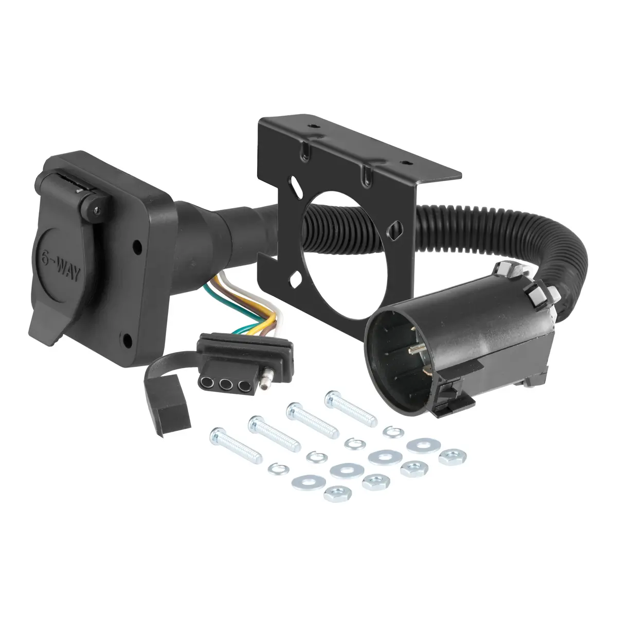 Curt 55664 Dual-Output Vehicle-Side Trailer Wiring Harness Connectors For Select Uscar Vehicles, 6-Pin Trailer Wiring, 4-Pin Trailer Wiring 1