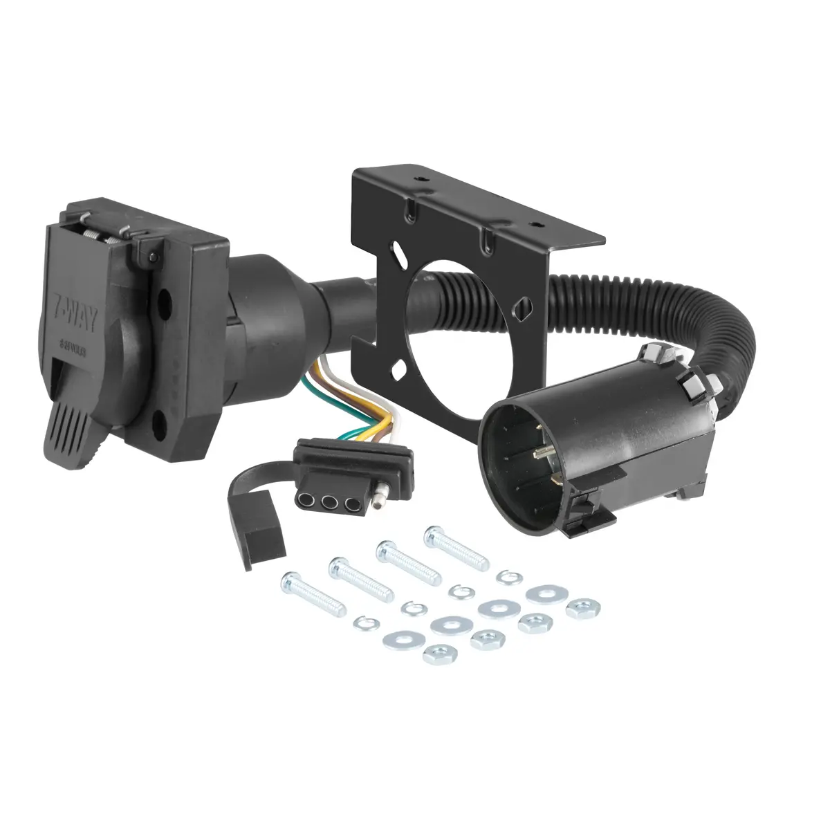 Curt 55774 Dual-Output Vehicle-Side Trailer Wiring Harness Connectors For Select Uscar Vehicles, 7-Pin Trailer Wiring, 4-Pin Trailer Wiring 1