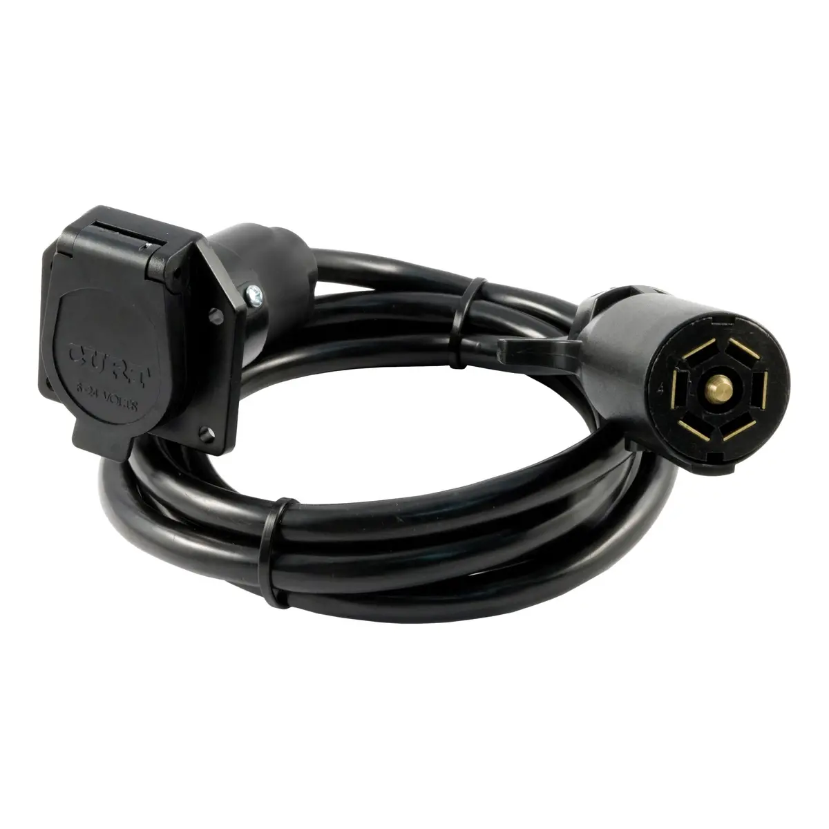Curt 56080 7-Foot Vehicle-Side Truck Bed 7-Pin Trailer Wiring Harness Extension 1
