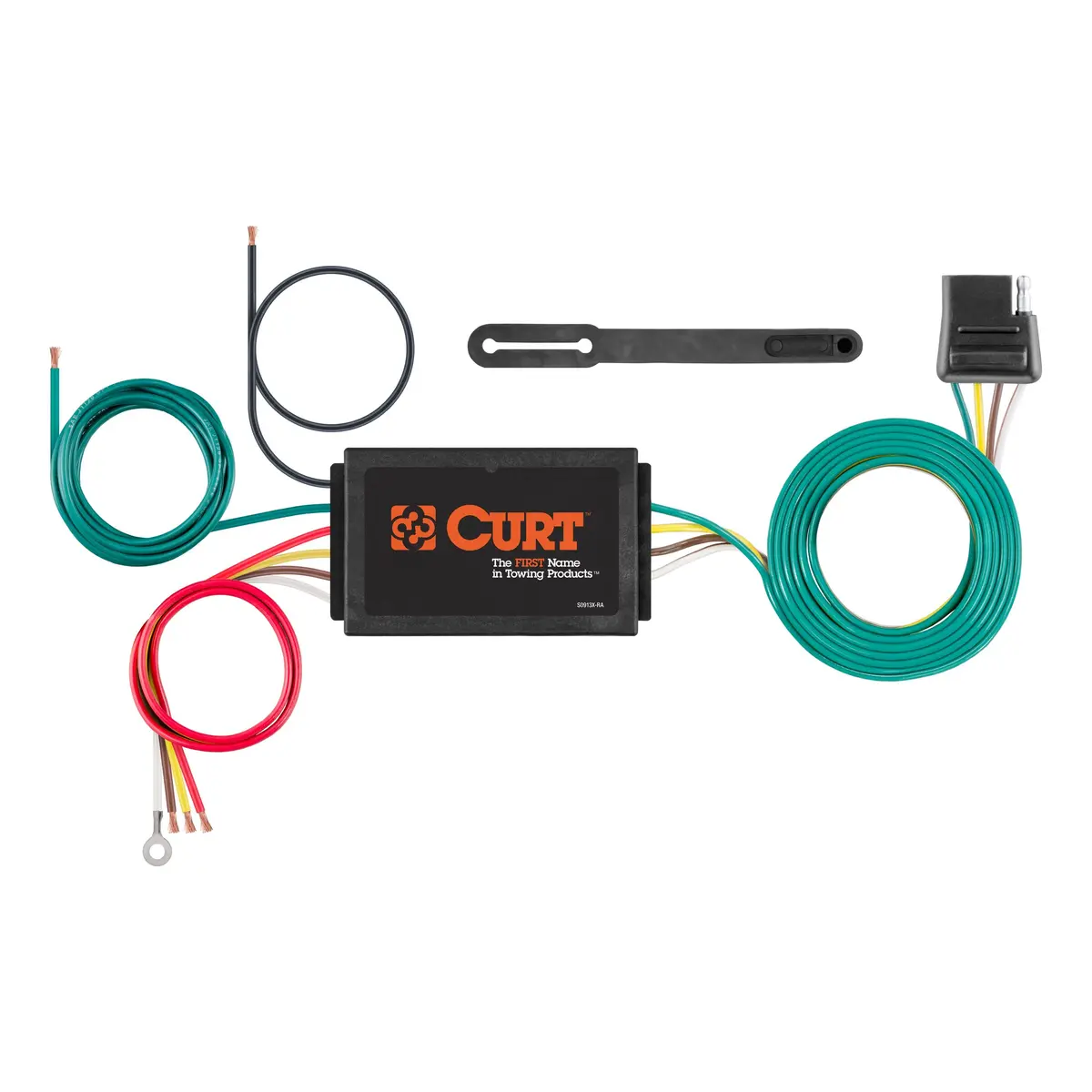 Curt 56190 Powered 3-To-2-Wire Splice-In Trailer Tail Light Converter With 4-Pin Wiring Harness 1
