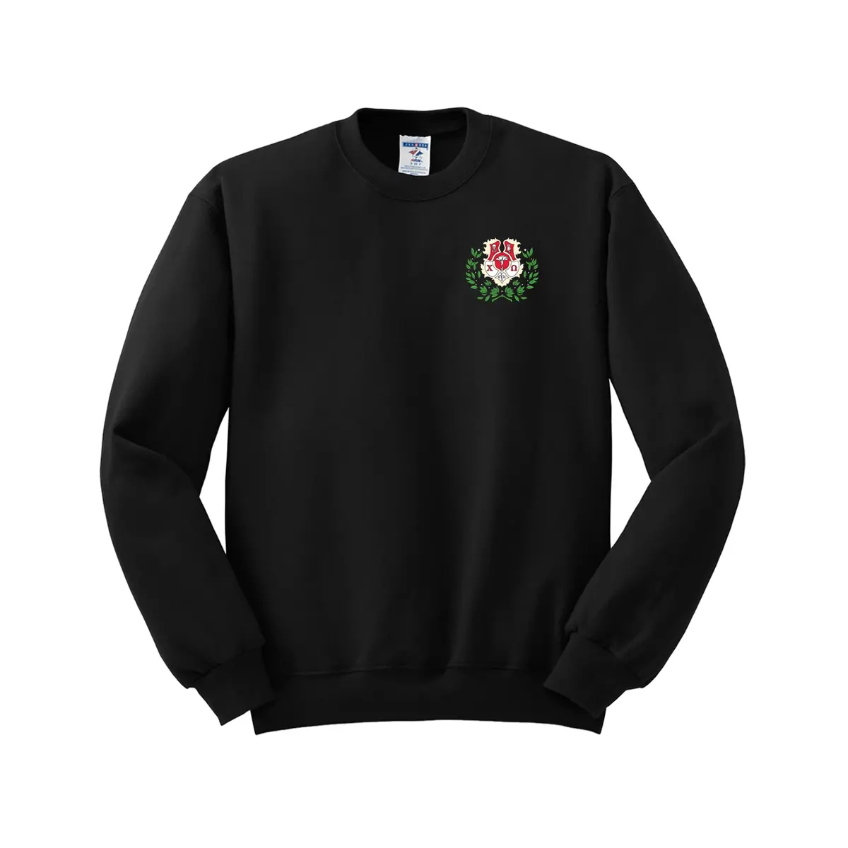 Chi Omega Crewneck Sweatshirt - Embroidered Crest 1