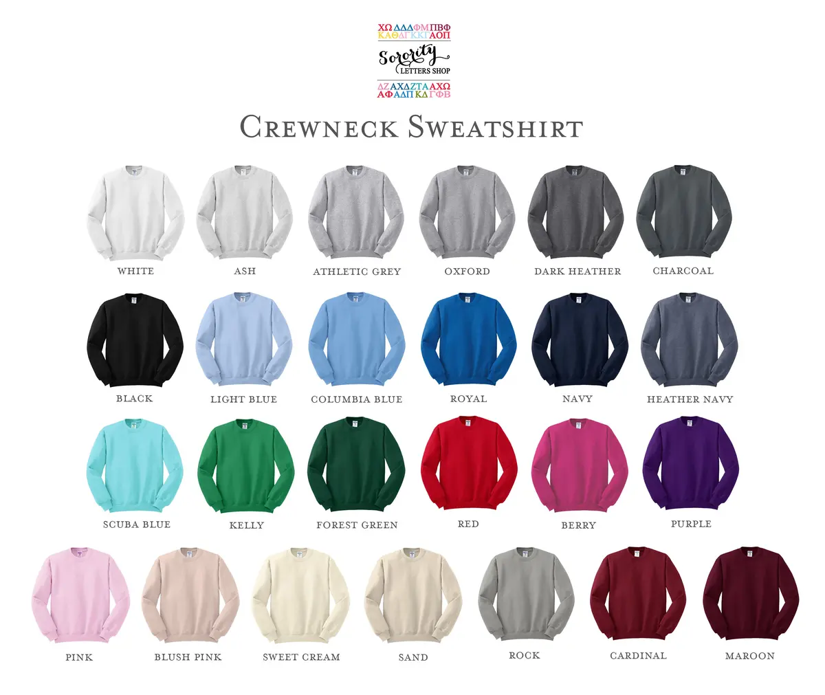 Alpha Xi Delta Outline Monochromatic Crewneck 4
