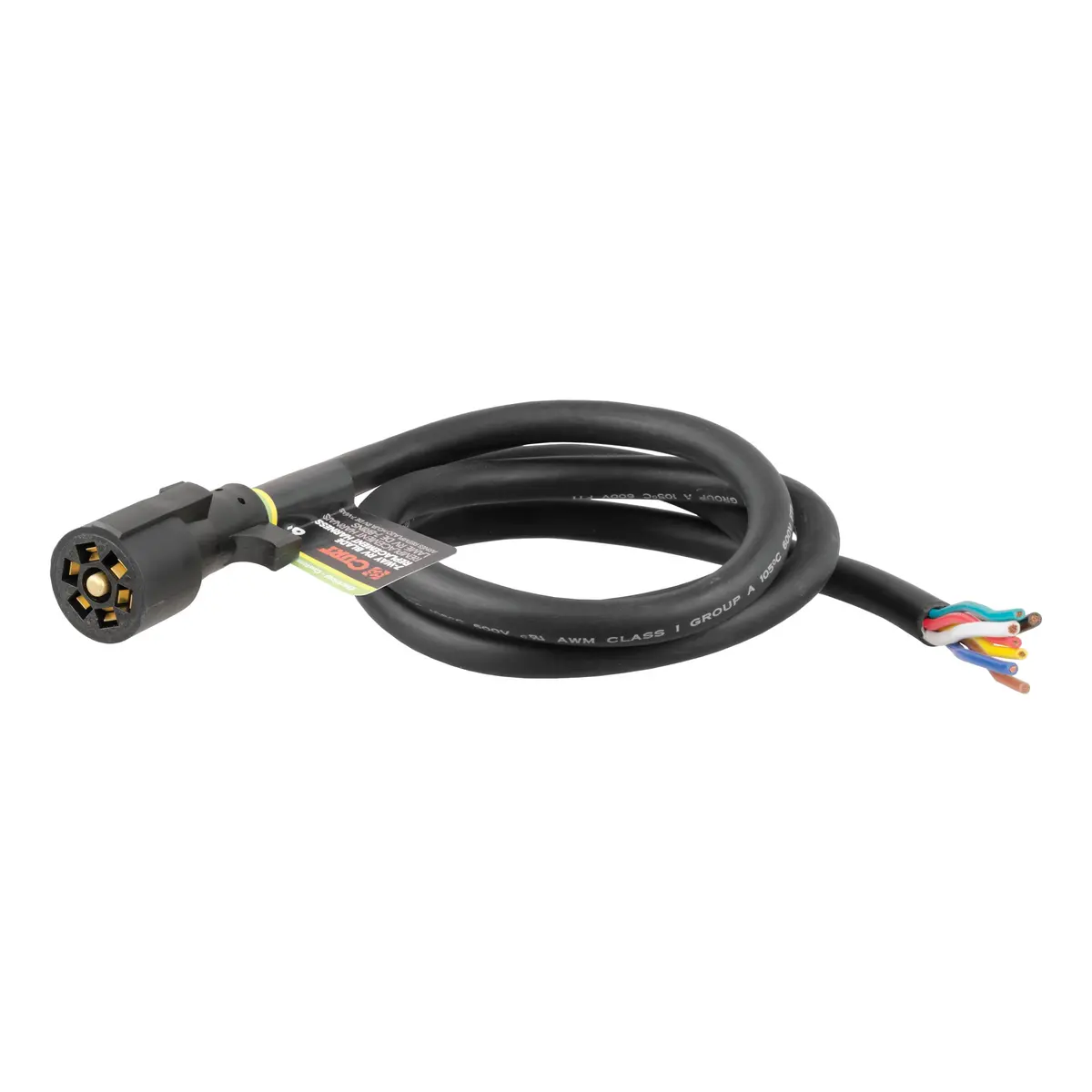 Curt 56601 Trailer Side Rv Blade 7-Way Trailer Plug With 6-Foot Wires, 7-Pin Trailer Wiring 1