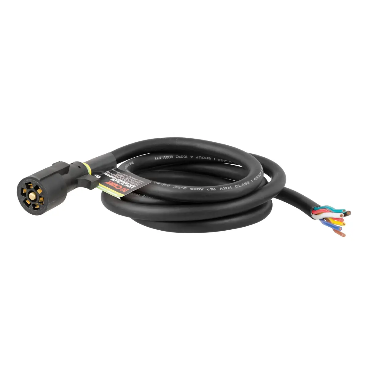 Curt 56602 Replacement 7-Way Rv Blade Trailer Wiring Harness, Trailer Side, 8-Foot Wires, 7 Pin Trailer Wiring 1