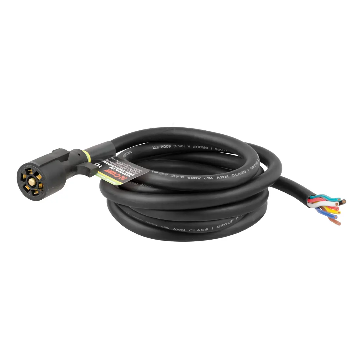 Curt 56603 Replacement 7-Way Rv Blade Trailer Wiring Harness, Trailer Side, 10-Foot Wires, 7 Pin Trailer Wiring 1