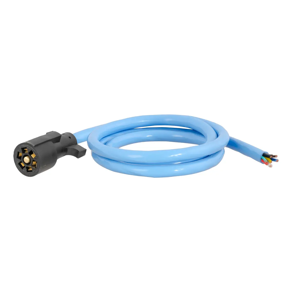 Curt 56611 Cold-Weather Replacement 7-Way Rv Blade Trailer Wiring With -40F To 221F Degree Rating, Trailer Side, 6-Foot Wires, 7 Pin Trailer Wiring 1