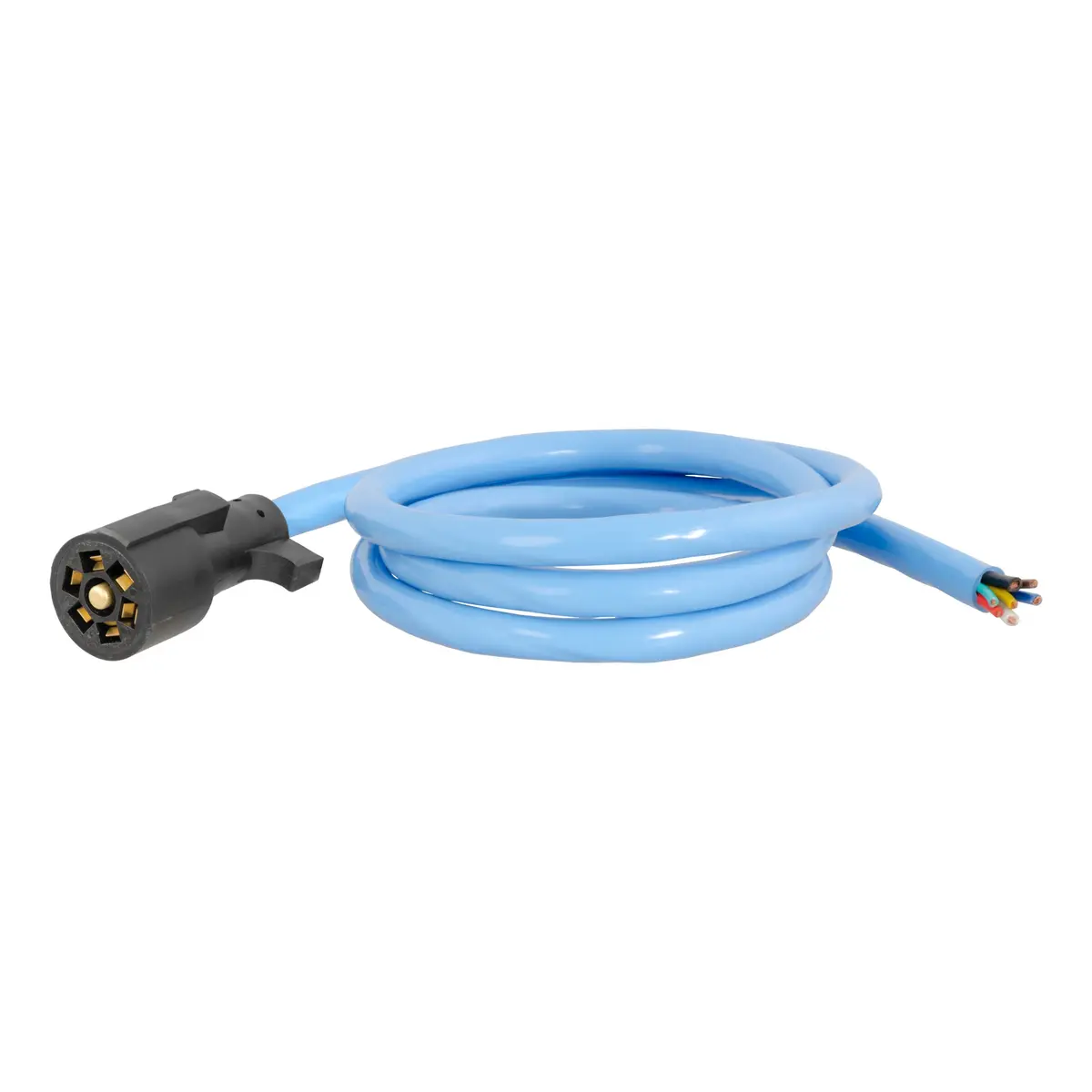Curt 56612 Cold-Weather Replacement 7-Way Rv Blade Trailer Wiring With -40F To 221F Degree Rating, Trailer Side, 8-Foot Wires, 7 Pin Trailer Wiring 1