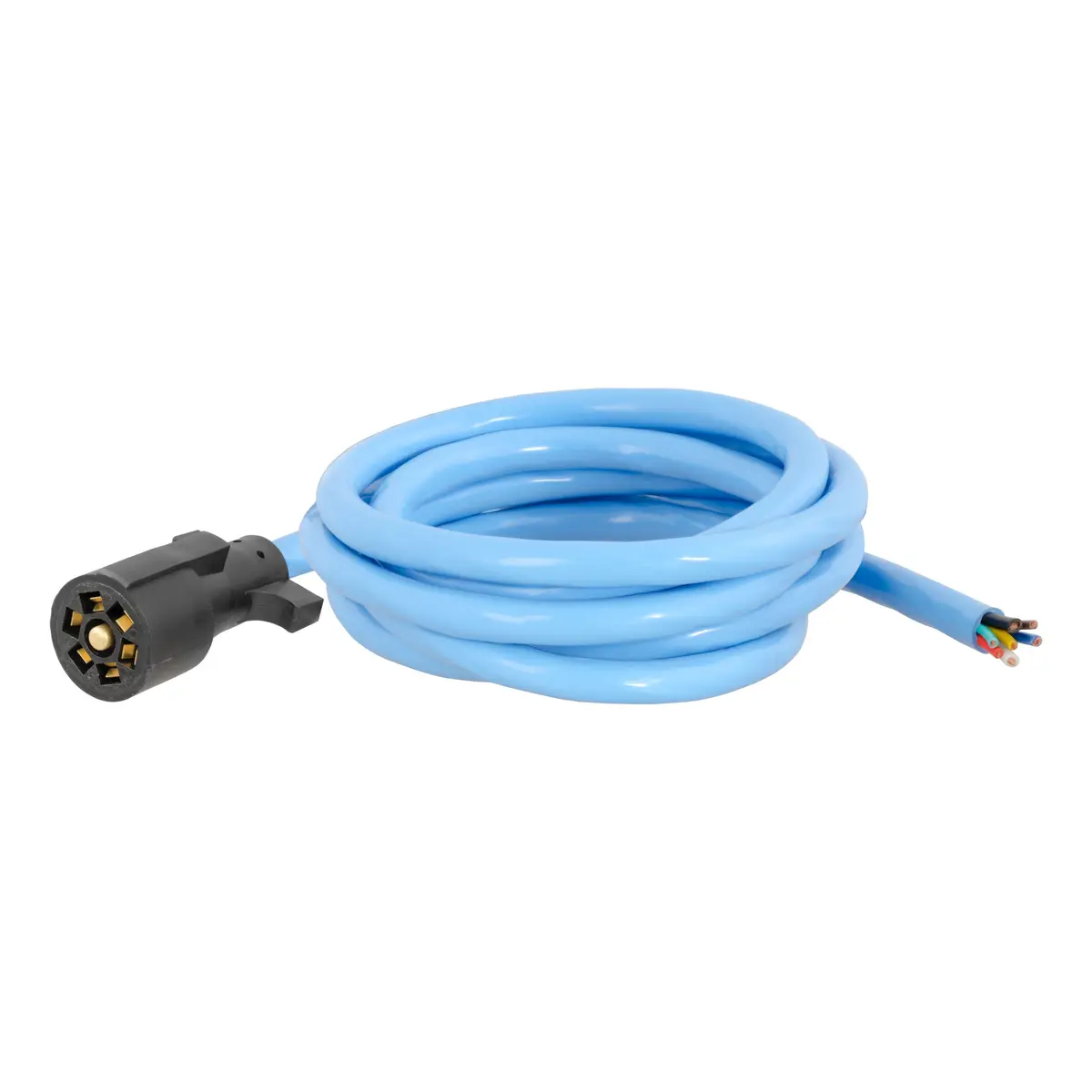 Curt 56613 Cold-Weather Replacement 7-Way Rv Blade Trailer Wiring With -40F To 221F Degree Rating, Trailer Side, 10-Foot Wires, 7 Pin Trailer Wiring 1