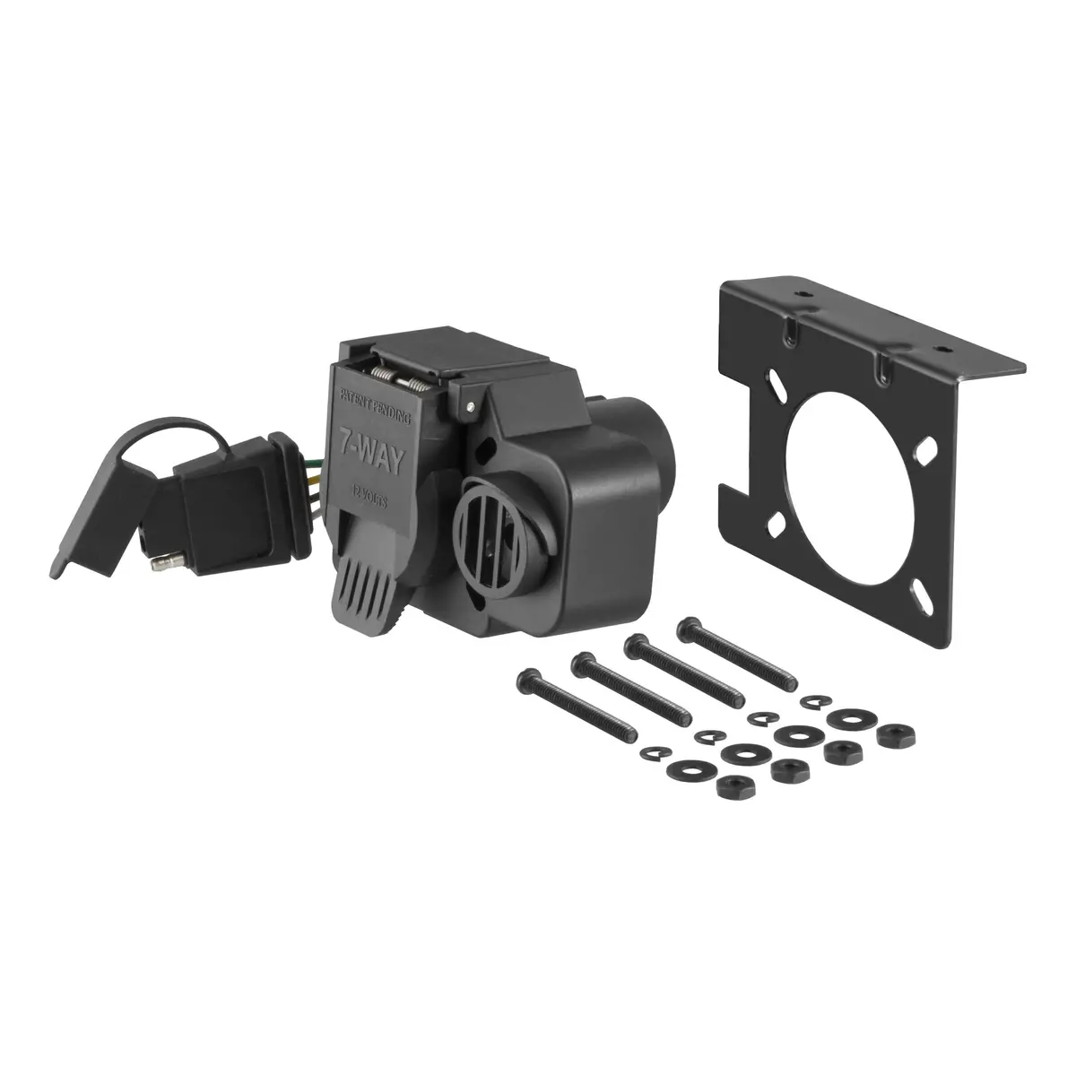 Curt 57101 Dual-Output Vehicle-Side Trailer Wiring Harness Connectors For Select Uscar Vehicles, 7-Pin Trailer Wiring, 4-Pin Trailer Wiring, Integrated Backup Alarm 1
