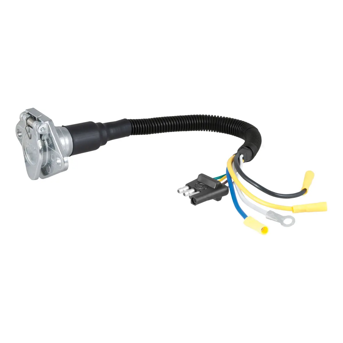Curt 57183 4-Way Flat Vehicle-Side To 6-Way Round Trailer Wiring Adapter 1