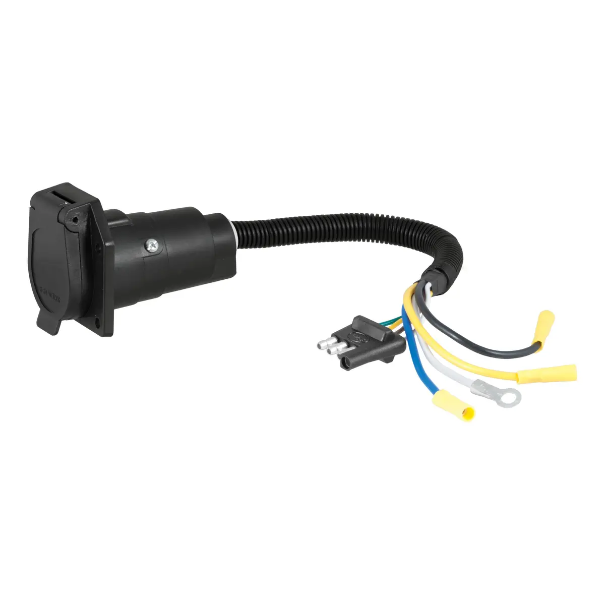 Curt 57184 4-Way Flat Vehicle-Side To 7-Way Rv Blade Trailer Wiring Adapter 1