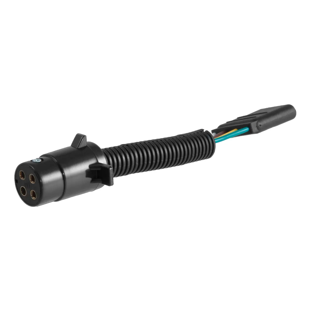 Curt 57225 Towing Electrical Adapter, 4-Way Round Vehicle Side To 4-Way Flat Trailer Side 1