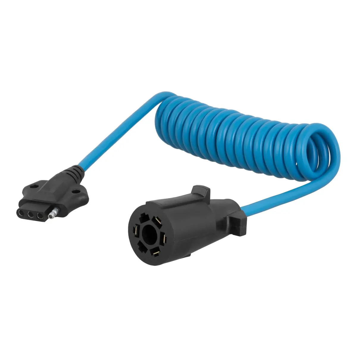 Curt 57271 5-Foot 7-Way Rv Blade Vehicle-Side To 4-Way Flat Trailer Wiring Adapter Extension Harness 1