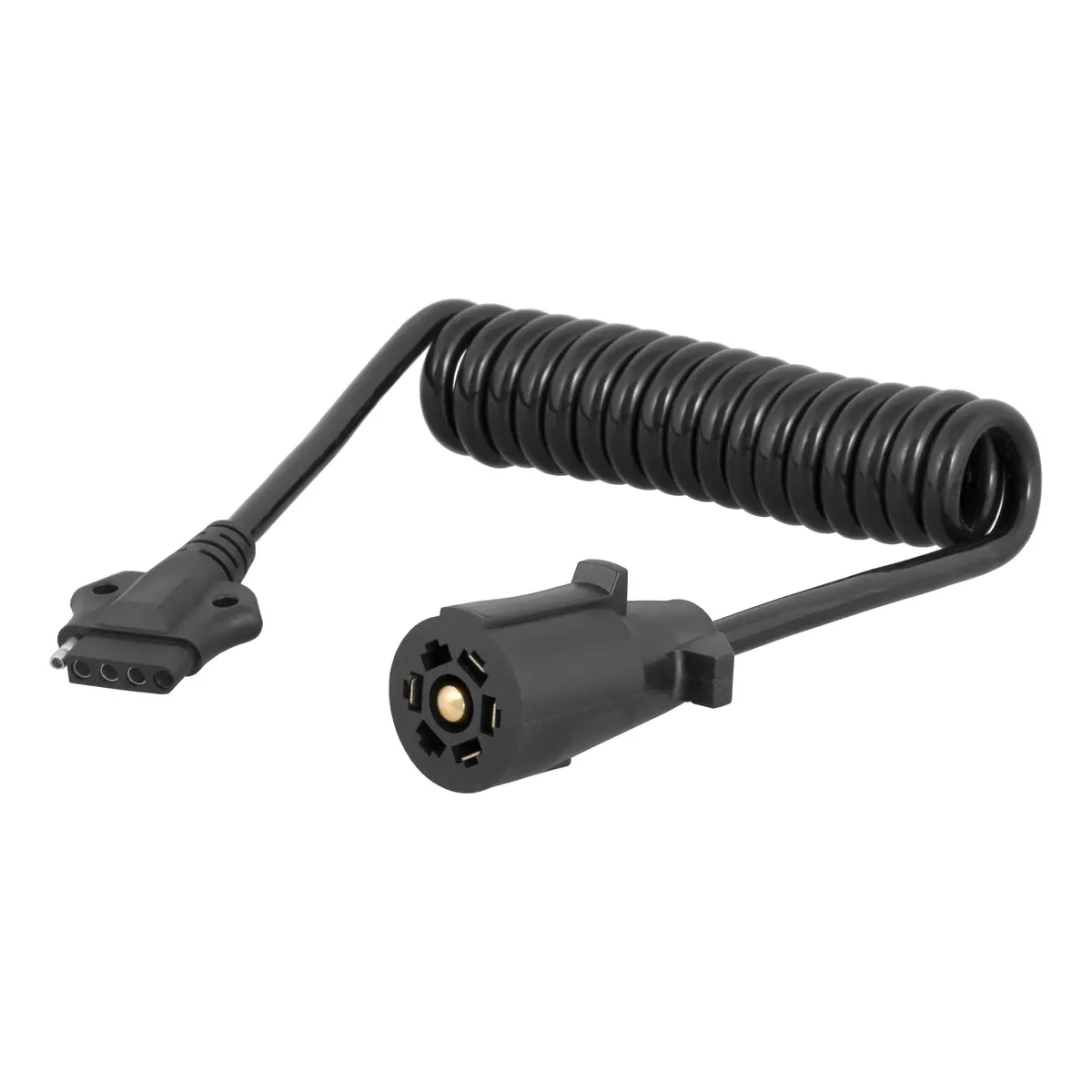 Curt 57281 5-Foot 7-Way Rv Blade Vehicle-Side To 5-Way Flat Trailer Wiring Adapter Extension Harness 1